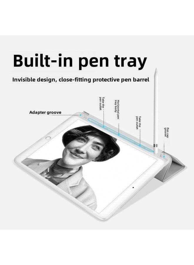 Applicable Ipadpro11 Silicone Anti-fall Case Air6 Transparent Pen Slot Flat 13 Protective Cover-Color:matcha Green-Applicable Model:iPad 9.7 2017/2018/air1/air2 Universal Transparent Pen Slot - Image 3
